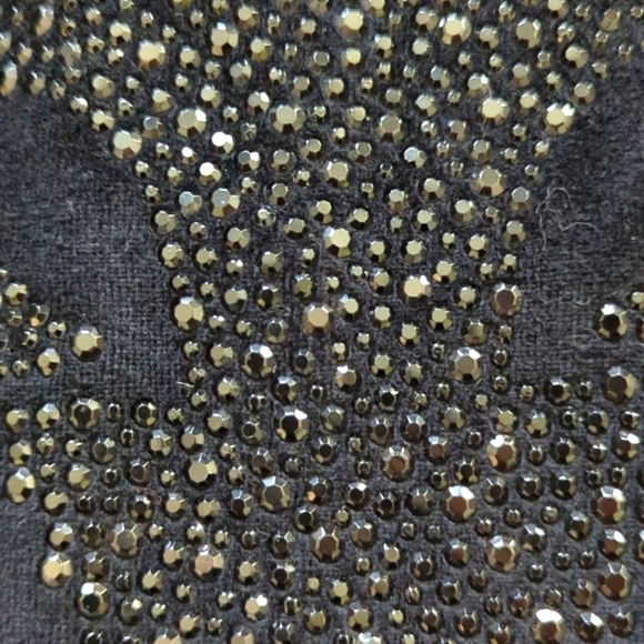 Pink Rose Hoodie Velour Black Size M Fluer de Lis - Picture 3 of 11